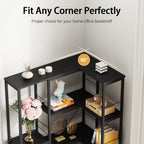 Corner Bookshelf Unit with 4 Fabric Drawers LED