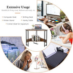 Corner Computer Desk Triangular Writing with Power Outlet