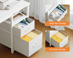 Corner Computer Desk with Drawers and Shelves