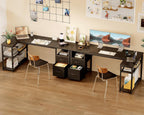 Corner Computer Desk with Drawers and Shelves