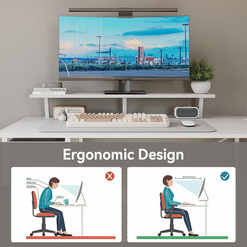 Corner Computer Desk with Drawers Reversible L