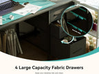 Corner Computer Desk with Drawers Reversible L