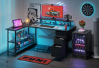 Corner Computer Desk with Drawers Reversible L