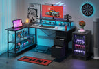 Corner Computer Desk with Drawers Reversible L
