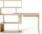 Corner Desk L Shaped with Rotatable Storage Shelves
