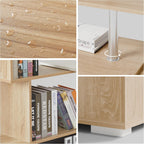 Corner Desk L Shaped with Rotatable Storage Shelves