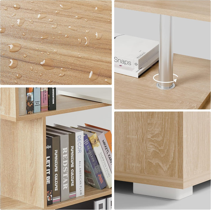 Corner Desk L Shaped with Rotatable Storage Shelves