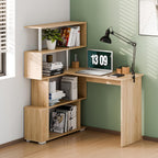 Corner Desk L Shaped with Rotatable Storage Shelves