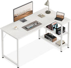 Corner Desk L-Table with Shelves 120x70CM
