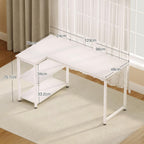 Corner Desk L-Table with Shelves 120x70CM