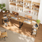 Corner Desk L-Table with Shelves 120x70CM