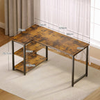 Corner Desk L-Table with Shelves 120x70CM