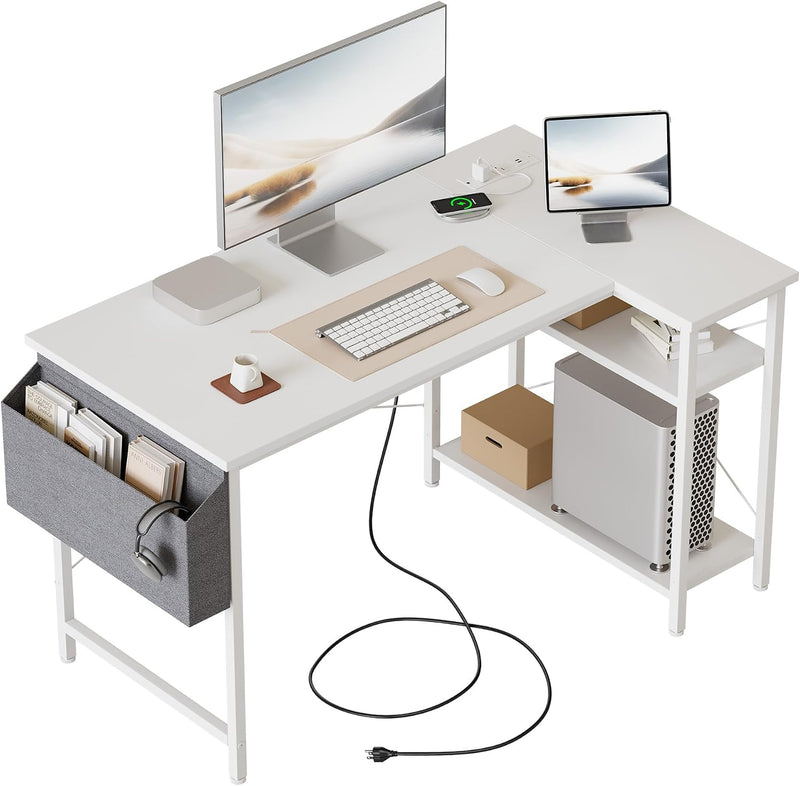 Corner Desk W. Power Outlets
