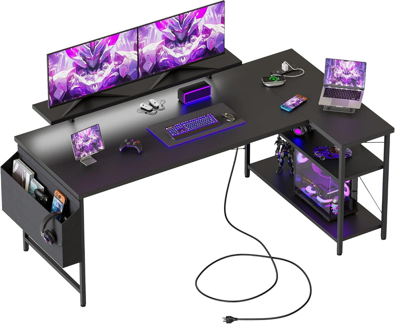 Corner Desk W. Power Outlets