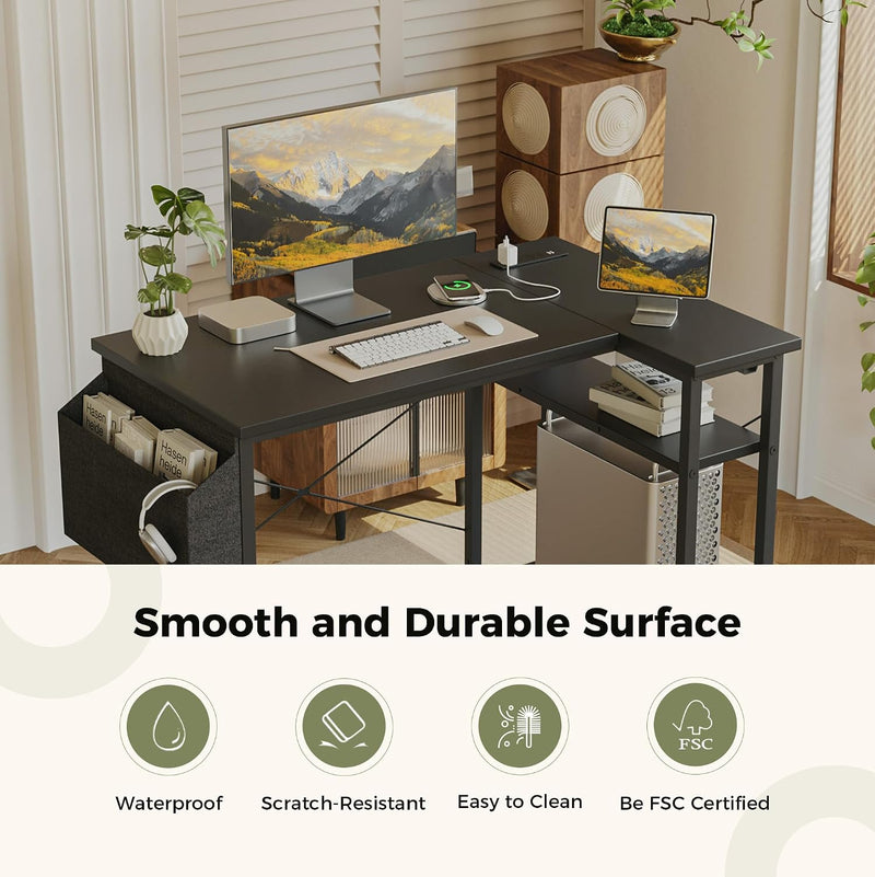 Corner Desk W. Power Outlets