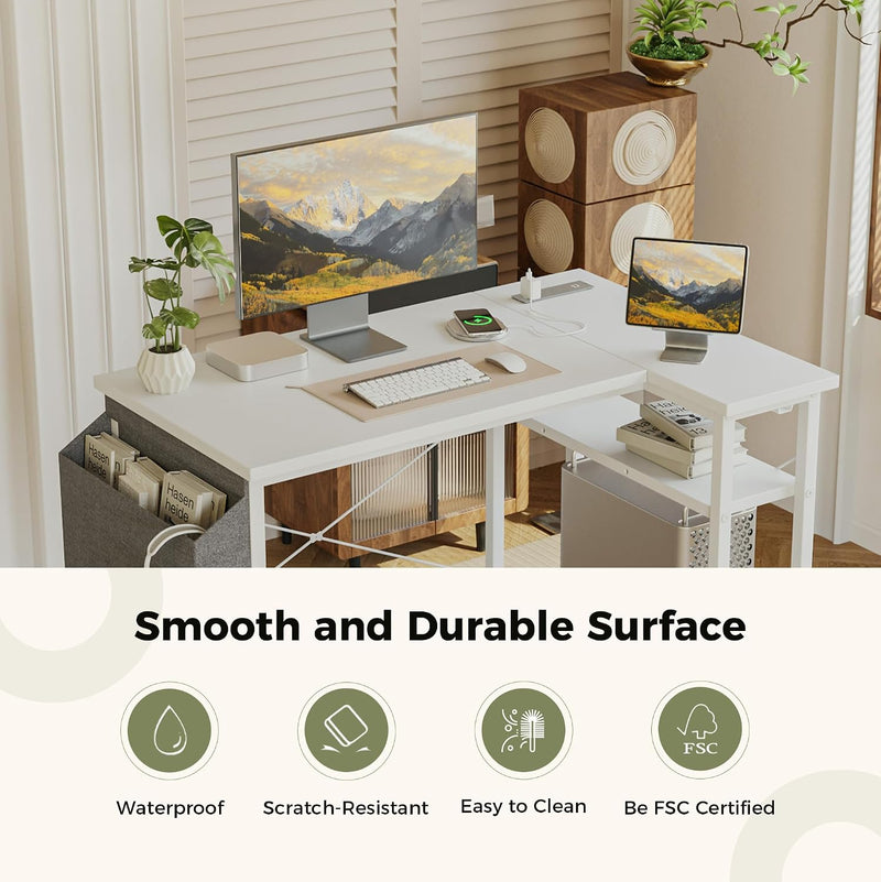 Corner Desk W. Power Outlets