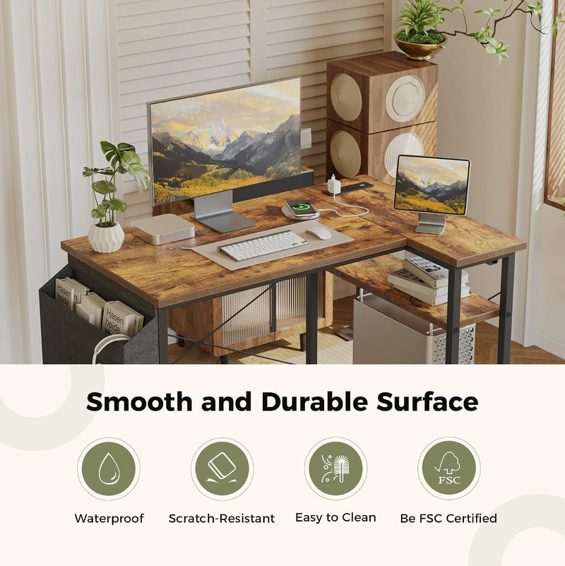 Corner Desk W. Power Outlets