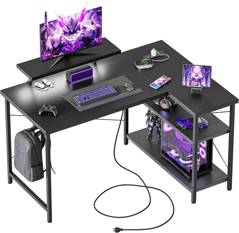 Corner Desk W. Power Outlets