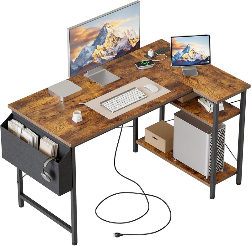 Corner Desk W. Power Outlets