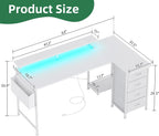 Corner Desk with 4 Drawers L Shaped Computer