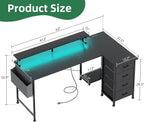 Corner Desk with 4 Drawers L Shaped Computer