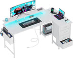 Corner Desk with 4 Drawers L Shaped Computer