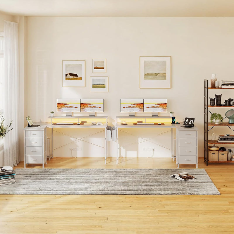 Corner Desk with 4 Drawers L Shaped Computer