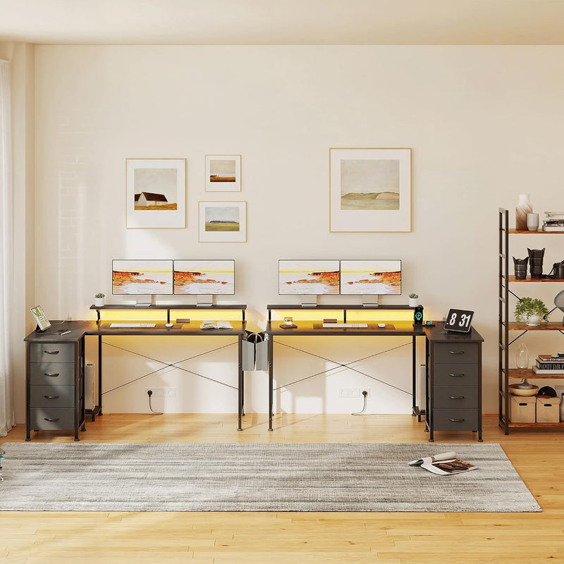 Corner Desk with 4 Drawers L Shaped Computer