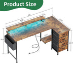 Corner Desk with 4 Drawers L Shaped Computer