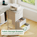 Corner Desk with 4 Drawers L Shaped Computer