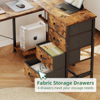 Corner Desk with 4 Drawers L Shaped Computer