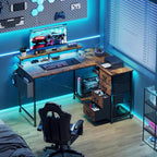 Corner Desk with 4 Drawers L Shaped Computer