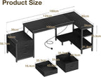 Corner Desk with Drawers 160x80CM L Shaped Computer