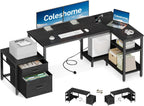 Corner Desk with Drawers 160x80CM L Shaped Computer