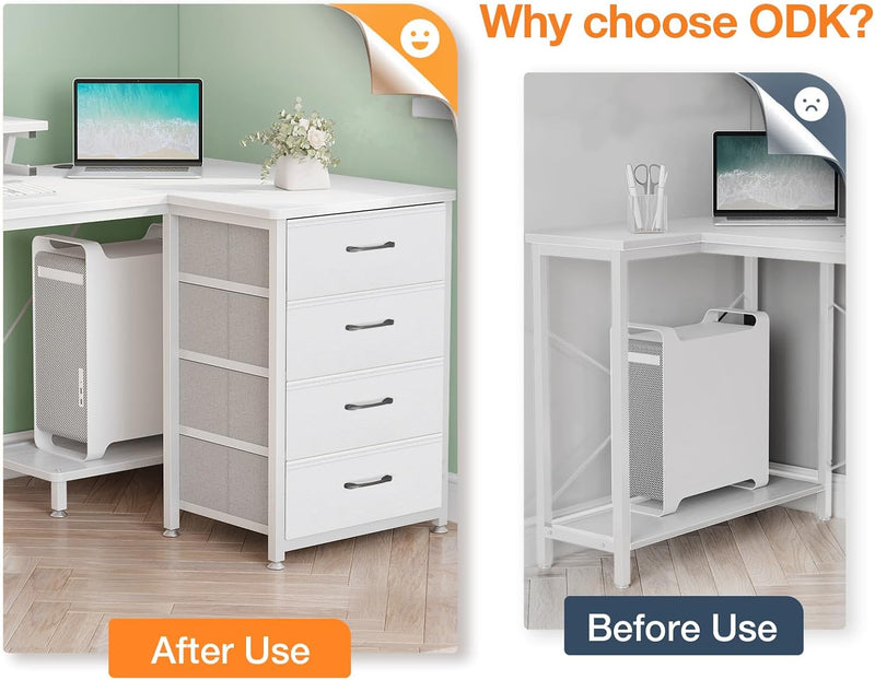 Corner Desk with Drawers L Shaped Computer