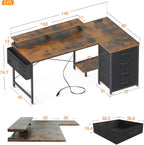 Corner Desk with Drawers L Shaped Computer