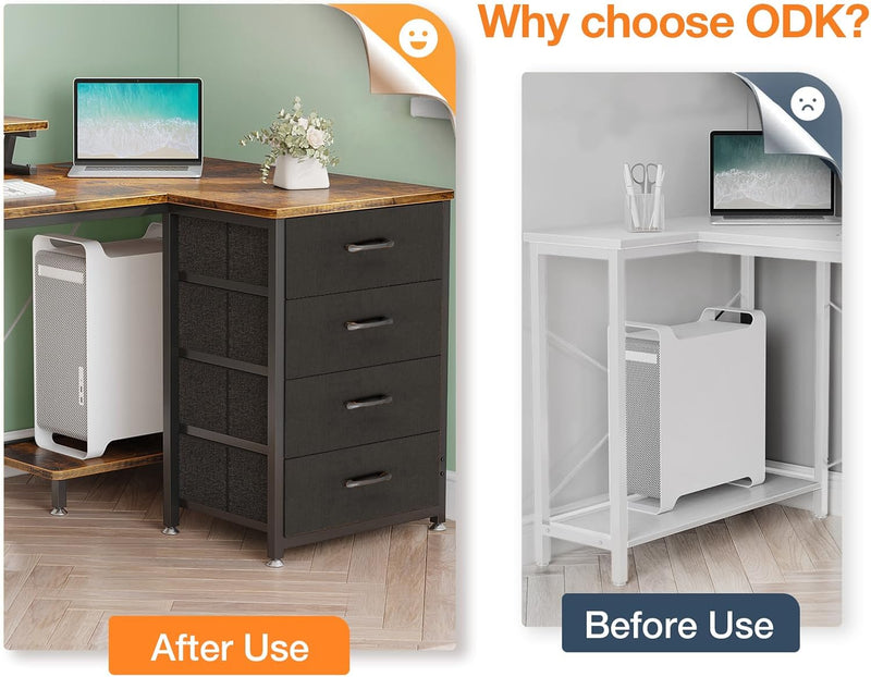 Corner Desk with Drawers L Shaped Computer