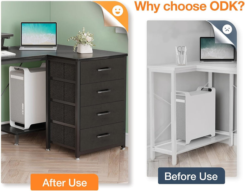 Corner Desk with Drawers L Shaped Computer