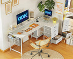 Corner Desk with Drawers L Shaped Computer