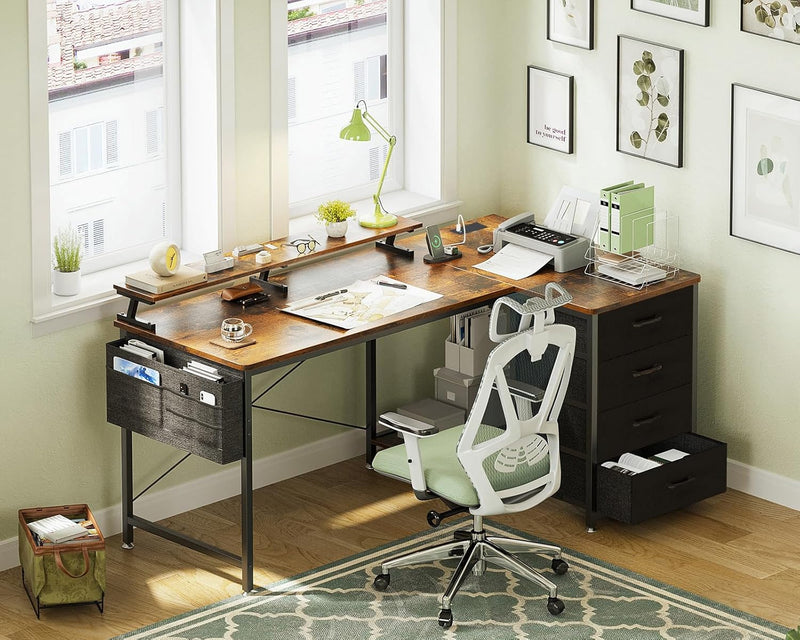 Corner Desk with Drawers L Shaped Computer