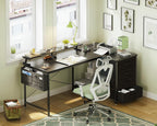 Corner Desk with Drawers L Shaped Computer