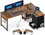 Corner Desk with Drawers L Shaped Computer 135