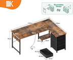 Corner Desk with Drawers L Shaped Computer 135