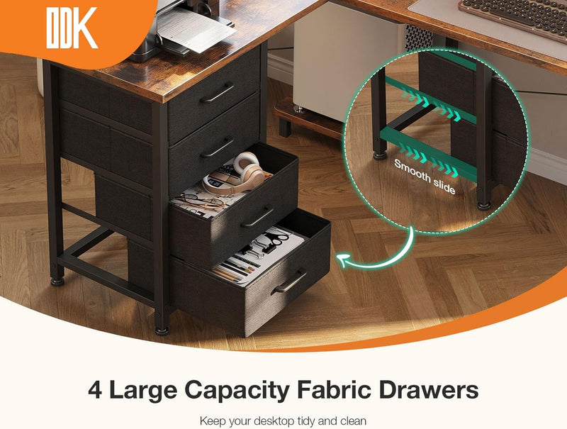 Corner Desk with Drawers L Shaped Computer 135