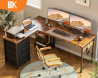 Corner Desk with Drawers L Shaped Computer 135