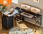 Corner Desk with Drawers L Shaped Computer 135