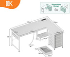 Corner Desk with Drawers Reversible L Shaped Computer