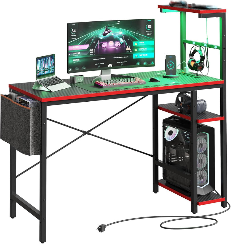 Corner Desk with Power Outlets Large Computer