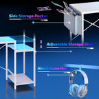 Corner Desk with Power Outlets Large Computer