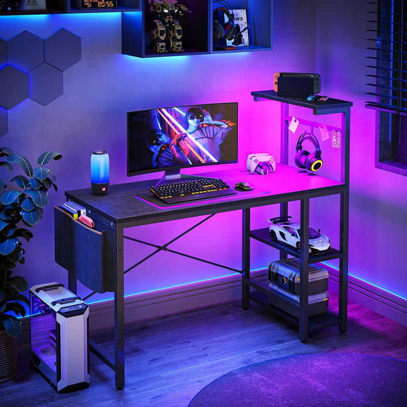 Corner Desk with Power Outlets Large Computer